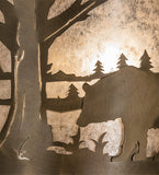 12"W Wildlife Bear at Lake Wall Sconce