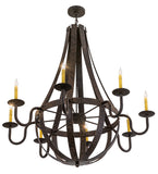 48"W Barrel Stave Metallo 8 Lt Rustic Lodge Chandelier