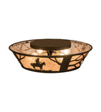 22"W Cowboy Southwest Western Flush Mount