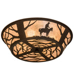 22"W Cowboy Southwest Western Flush Mount