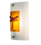 11"W Metro Fusion Dragonfly Wildlife Fused Glass Sconce