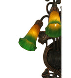 10.5"W Amber/Green Pond Lily 3 Lt Wall Sconce