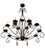 48"W Sienna 15 Lt Two Tier Victorian Chandelier