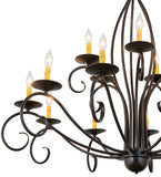 48"W Sienna 15 Lt Two Tier Victorian Chandelier