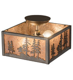 10"Sq Tall Pines Flush Mount