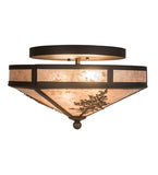 16"W Tamarack Rustic Lodge Flush Mount