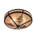 16"W Tamarack Rustic Lodge Flush Mount