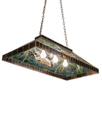 39"L Wood Ducks Tiffany Wildlife Island/Billiard Oblong Pendant