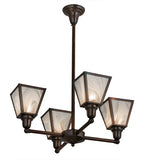 27"W Metro White Baroque 4 Lt Modern Chandelier