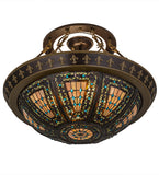 28"W Fleur-de-lis Tiffany Victorian Semi-Flushmount