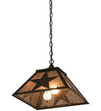 16"Sq Texas Star Southwest Ceiling Pendant