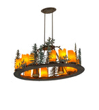 42"L Tall Pines 12 Lt Oblong Lodge Chandelier