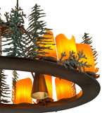 42"L Tall Pines 12 Lt Oblong Lodge Chandelier
