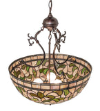 20"W Tiffany Turning Leaf Inverted Pendant