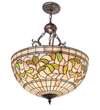 20"W Tiffany Turning Leaf Inverted Pendant