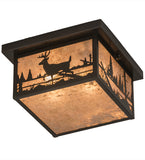 12"Sq Hyde Park Deer Creek Outdoor Flush Mount