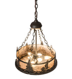 16"W Tall Pines Rustic Lodge Inverted Pendant