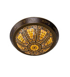 30"W Fleur-de-lis 3rd Seal of Solomon Tiffany Gothic Flushmount