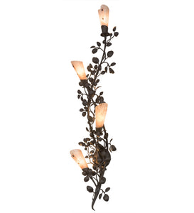 12"W Vinca Vine 4 Lt Floral Rustic Lodge Wall Sconce