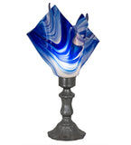 14"H Handkerchief Curacao Swirl Accent Lamp