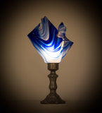 14"H Handkerchief Curacao Swirl Accent Lamp