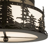 16"W Tall Pines Rustic Lodge Flush Mount