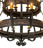 56"W Gothic Costello 20 Lt Two Tier Rustic Chandelier