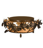 18"W Oak Leaf & Acorn Rustic Lodge Flush Mount