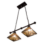 32"L Nuevo Mission 2 Lt Island/Billiard Pendant