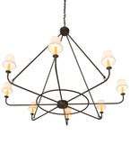 60"W Brach Ring 8 Lt Contemporary Chandelier