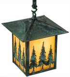 9"Sq Seneca Tall Pines Outdoor Pendant