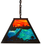 48"L Battling Bucks Oblong Pendant