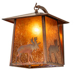 14"W Stillwater Lone Moose Curved Arm Outdoor Wall Sconce