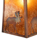 14"W Stillwater Lone Moose Curved Arm Outdoor Wall Sconce