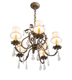 25"W Chantilly 5 Lt Fabric Victorian Chandelier