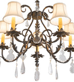 25"W Chantilly 5 Lt Fabric Victorian Chandelier