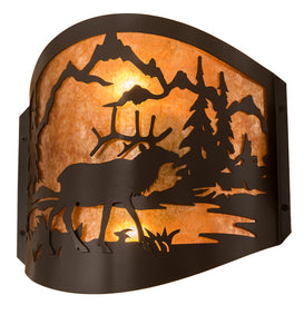 11"W Elk at Lake Wall Sconce