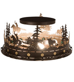 22"W Cowboy & Steer Flush Mount
