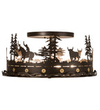 22"W Cowboy & Steer Flush Mount