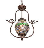 17"W Tiffany Belted Turtleback Pendant