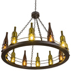 42"W Tuscan Vineyard 12 LT Wine Bottle Chandelier