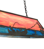 42"L Trout & Fisherman Island/Billiard Oblong Pendant