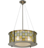 22"W Utopia Tessella Stained Glass Modern Pendant