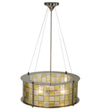 22"W Utopia Tessella Stained Glass Modern Pendant