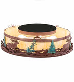 22"W Elk at Dusk Wildlife Flush Mount