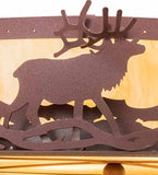22"W Elk at Dusk Wildlife Flush Mount