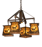 28"W Deer at Dawn 4 Lt Chandelier