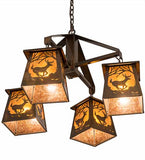 28"W Deer at Dawn 4 Lt Chandelier