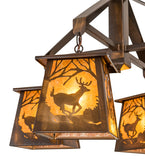 28"W Deer at Dawn 4 Lt Chandelier