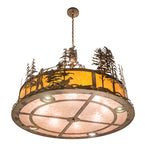 50"W Quail Hunter W/Dog Inverted Pendant